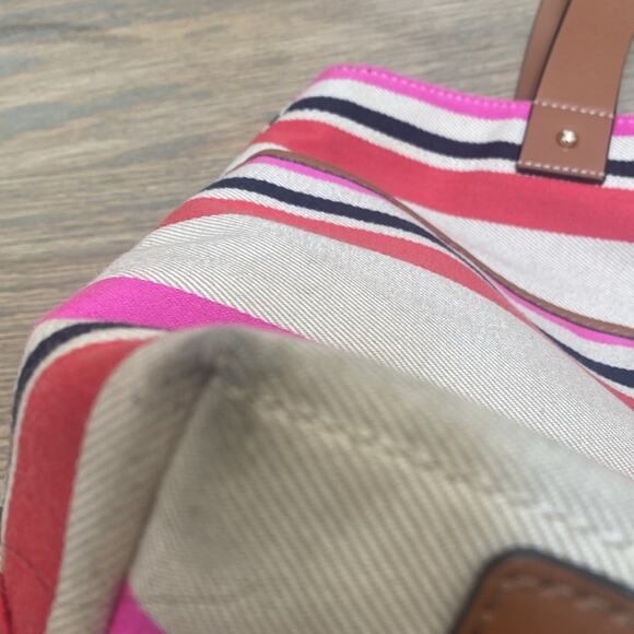 Kate Spade Oak Island Cotton Magazine Tote with Leather Handles - Picture 8 of 8